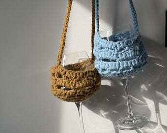 Modèle de porte-verres à vin au crochet | Sac à bandoulière pour verres à vin (Téléchargement PDF)