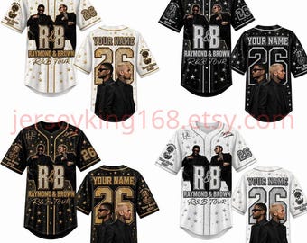 Usher and Chris Brown R&B Tour 2026 Baseball Jersey, Personalized Raymond Brown Concert