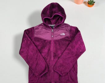 Vintage The North Face Denali Kapuzen Fleece-Jacke Lila | 2000er Jahre Outdoor Oberbekleidung