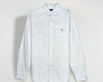 Vintage Polo Ralph Lauren White Oxford Button Down Shirt L
