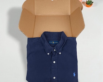 Vintage Poloshirt von Ralph Lauren Marineblau | Klassische Button Down