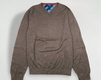 Second-hand Tommy Hilfiger Brown Knit Sweater | Classic Essential Knitwear