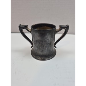 Sheffield plate silver two handle cup #851  vintage made in USA sugar bowl/mug