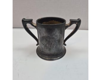 Sheffield plate silver two handle cup #851  vintage made in USA sugar bowl/mug