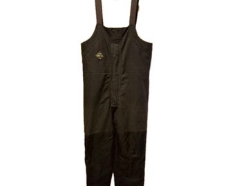 Vintage Bass Pro Shops Gore-Tex Bibs Men's L Black Fishing Sailing Overalls