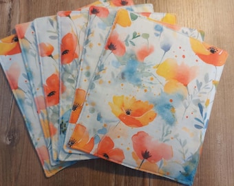 Set of 6 reusable handmade napkins