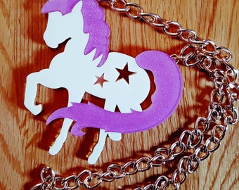 Statement Unicorn Necklace Acrylic