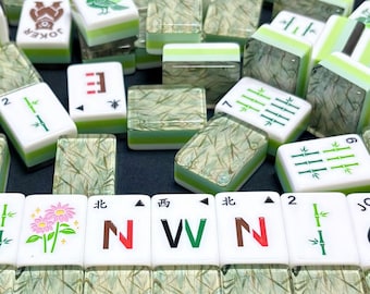 Luxury American Mahjong Set, Madame Bamboo, 4 Layer Heavyweight Acrylic, 160 Tiles, Unique Themed Suits, Premium Board Game