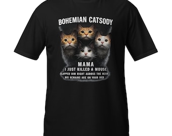 Bohemian Catsody Mama Cat Graphic Tee, Music Lover Parody Shirt