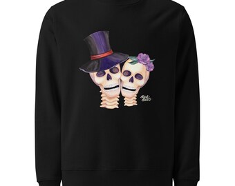 Impression d'Art Mr & Mrs Skull, Illustration de couple gothique, décoration amour Halloween