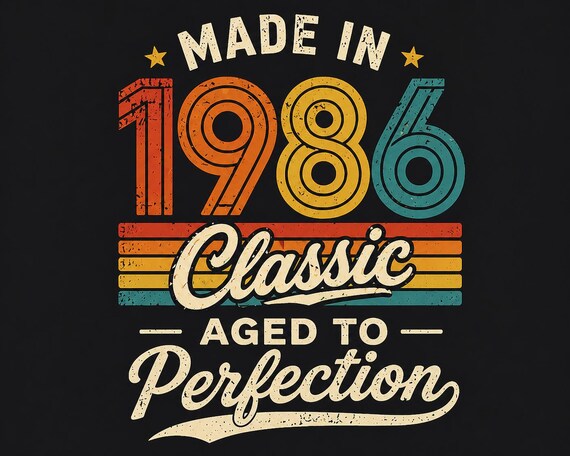 1986 Retro Birthday T-Shirt – Classic Aged to Perfection 40th Gift