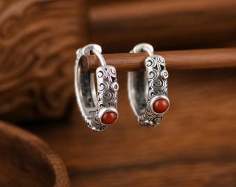 Orecchini a cerchio in argento sterling 925, leggeri e classici, perfetti come regalo per tutti i giorni.