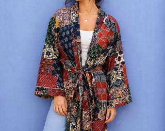 Kimono midi de seda suave y ligero, bata, bata de baño para mujer,