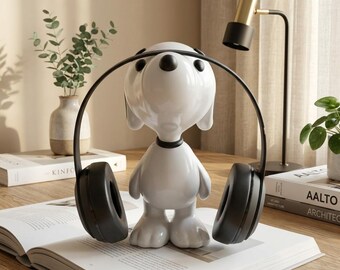 Snoopy Headphone Stand, Cartoon Resin Desk Organizer, Anime Gaming Holder