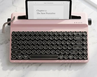 Retro Typewriter Mechanical Keyboard, RGB Hot-Swap Bluetooth USB-C, 84-Key Compact Design