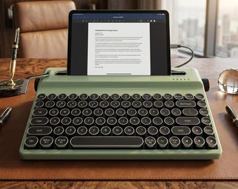 Retro Typewriter Mechanical Keyboard, Tri-Mode Wireless RGB Hot-Swap (84-Key)