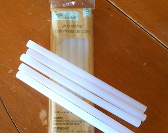 Large Glue Sticks, Set of 10, Crafter's Square, 8.03" long, .43" wide, New in Package, Glue Sticks Does NOT fit in Mini Glue Guns