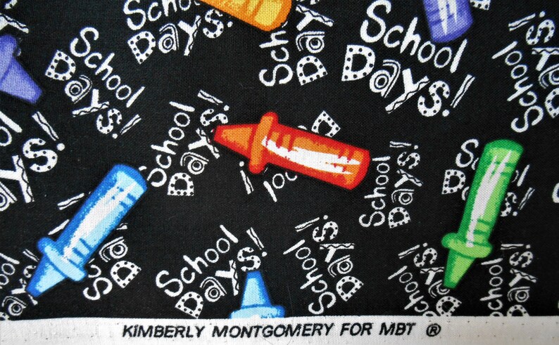 Schoolhouse FabricQuilting FabricSewing Fabric Craft Fabric Priced By the YardKimberly MontgomeryMarcus BrothersSchool RoomCrayons image 4