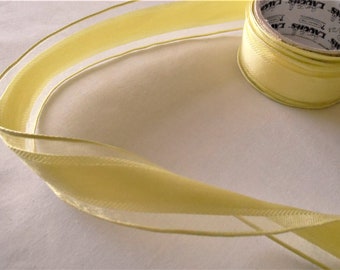 1 1/2" Wide Ribbon, Yellow, Canary Yellow, Single Sided, Mesh On Edges, 3 Sizes, All Included 33" 37" 37 1/2"