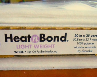 HeatnBond Lightweight Fusible Interfacing, 20" (50.8 cm) Wide, 100% Polyester, Non-Woven, Machine Washable, Tumble Dry, By The Yard