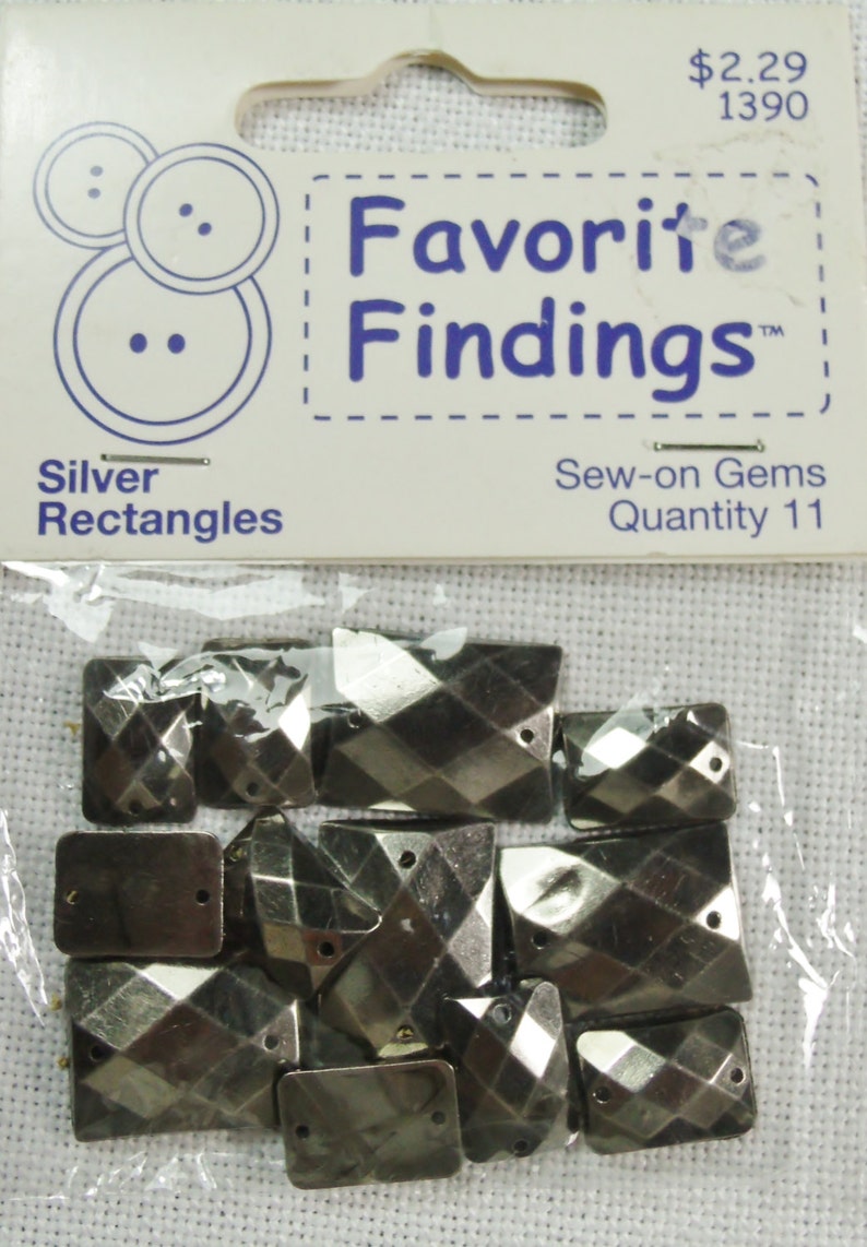 Favorite Findingssew on Gemsglue on Gemssilver Rectanglesset of 11