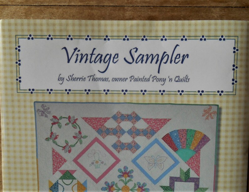 Vintage Looking Sampler Quilt PatternPainted Pony n' QuiltsPaper PatternPPVSIIFinishes at 51 x 68Sherrie ThomasExperienced Quilter image 2