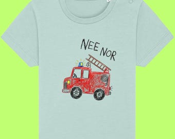 Fire Engine Baby T-Shirt made of Organic Cotton: The Nee Nor Teesh by LittleTeesh