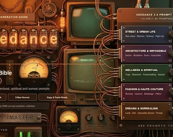 Seedance 2.0 Prompt Bible Vol. 3 | Scènes vidéo urbaines, d'architecture, de bien-être, de mode et surréalistes créées par IA (PDF)