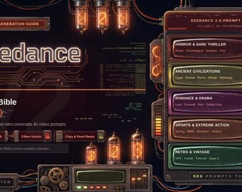Seedance 2.0 AI Video Prompt Bible | Horreur, Mythologie, Romance, Sports, Rétro (Téléchargement PDF)