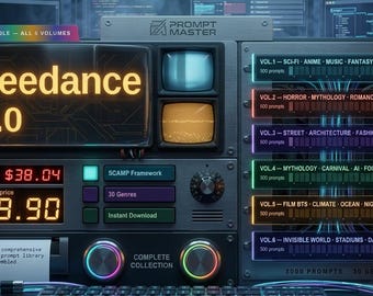 Biblioteca de sugerencias de vídeo con IA de Seedance 2.0 / 3000 sugerencias de ciencia ficción, anime y fantasía (PDF)