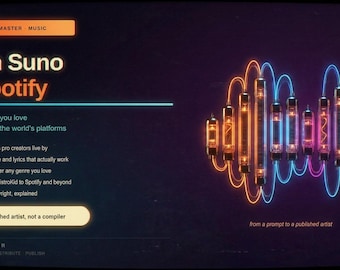 Guía de creación musical con IA: De Suno a Spotify, composición y producción (PDF de 45 páginas)