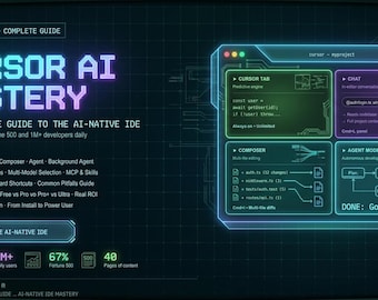 Guide complet de Cursor AI | Maîtrisez l'éditeur de code natif IA | Mode agent, MCP, multi-modèles et tarification | PDF instantané