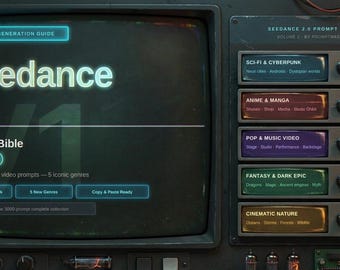Guía de inspiración para vídeos con IA de Seedance 2.0 / 500 sugerencias de ciencia ficción, anime y fantasía (PDF)