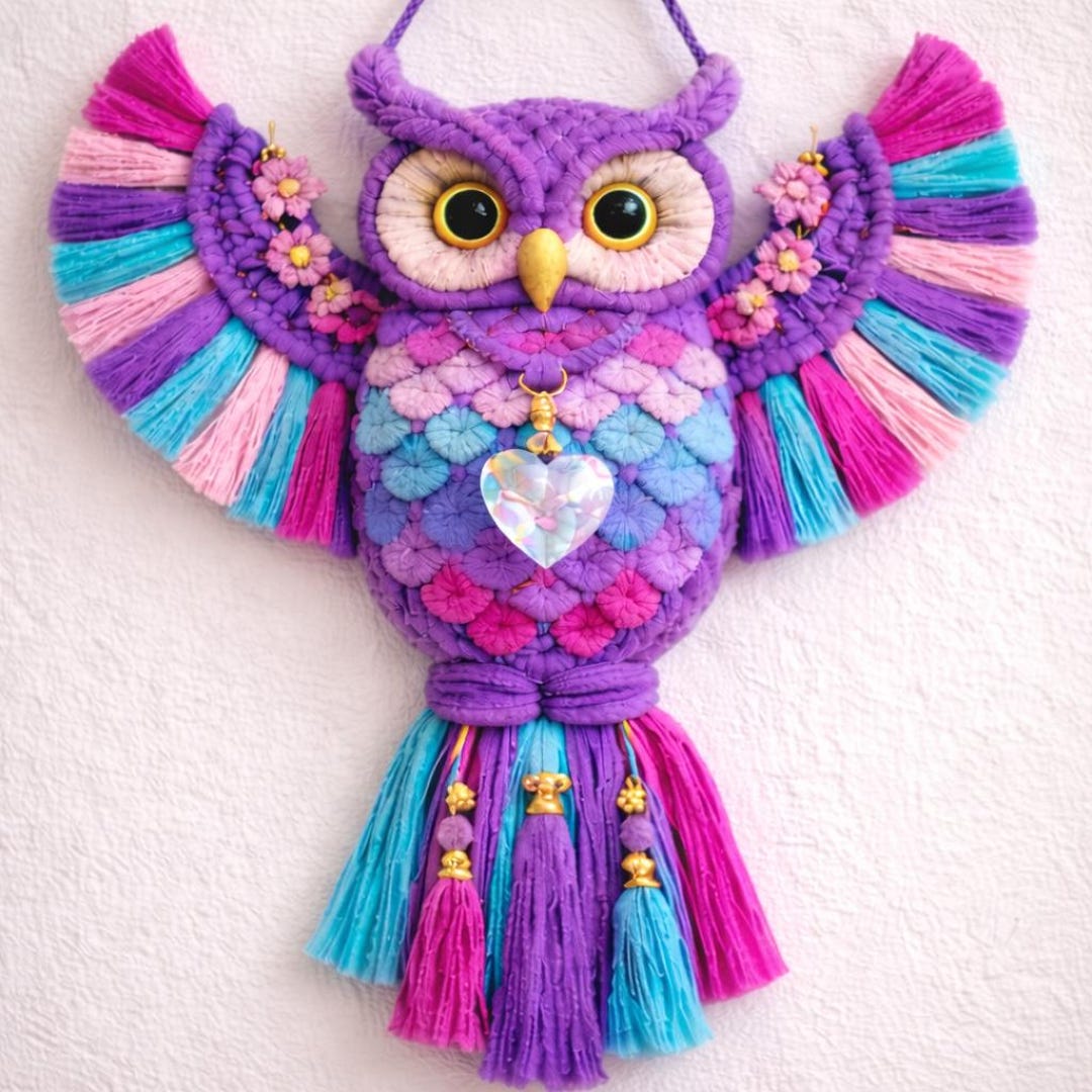 Crochet Owl Wall Hanging Pattern | Owl Wall Decor Crochet Pattern ...