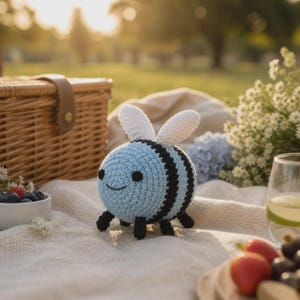 Tiny Bumblebee Crochet Pattern PDF, Cute Bee Amigurumi Tutorial, Striped Mini Plush, Garden Insect Toy, Instant Download Gift Decor Pattern