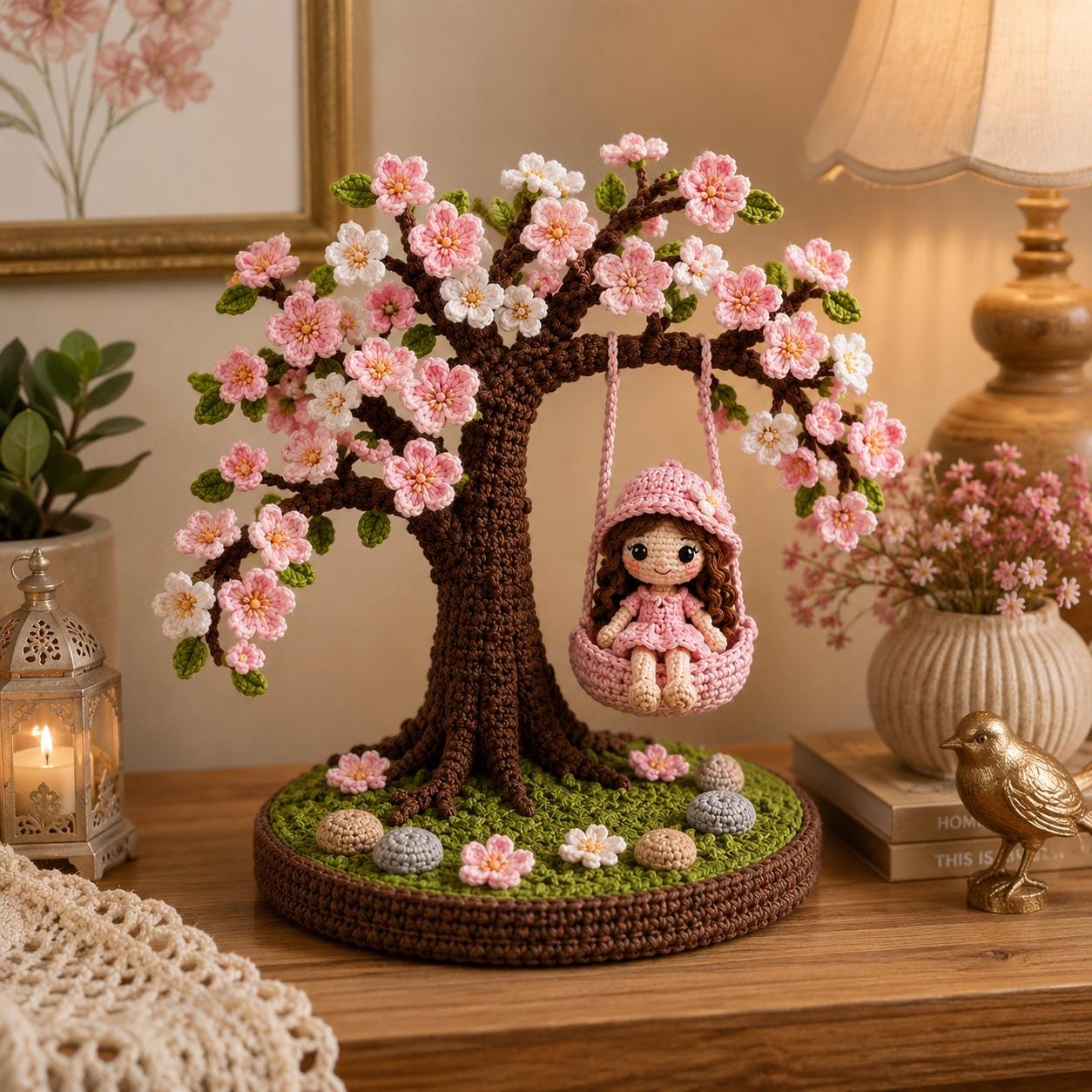 Sakura Tree Amigurumi with Doll Swing Pattern