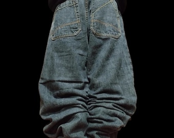 G-unit W36 Jeans holgados bordados estilo Y2K – Denim de pierna ancha estilo hip hop