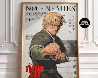 Vinland Saga Anime Poster, Thorfinn No Enemies Manga Wall Art Print