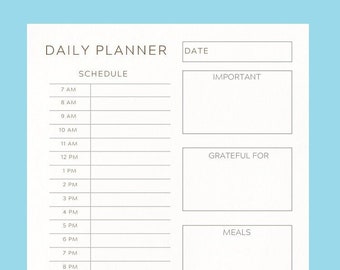 Simple Daily Planner Portrait, Legal, PDF