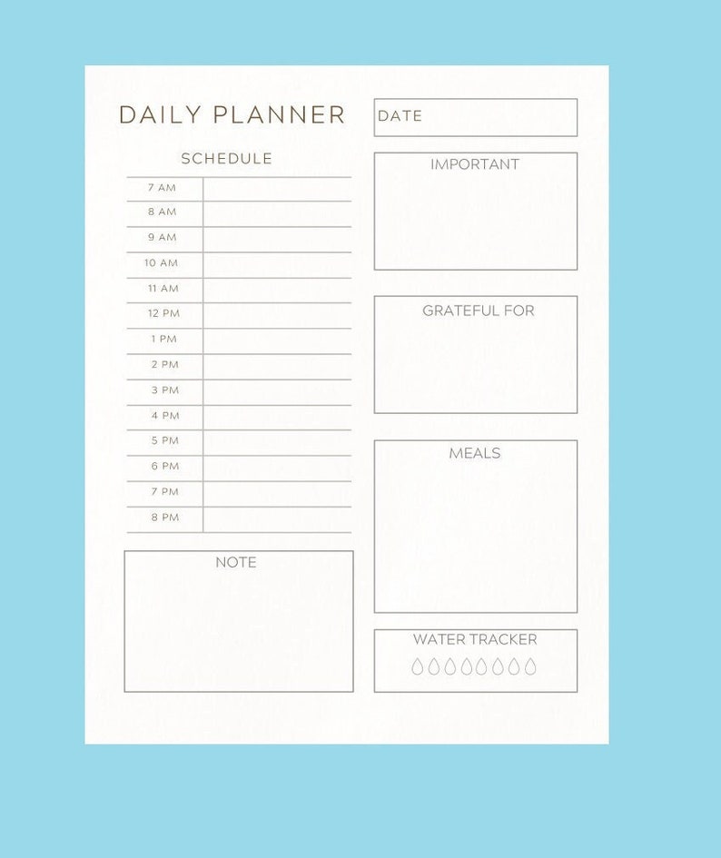 Simple Daily Planner Portrait, Legal, PDF image 1