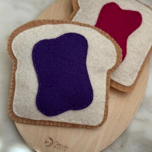 Felt food. Toast. Sliced Bread with Grape Jam. Pretend Play Food.