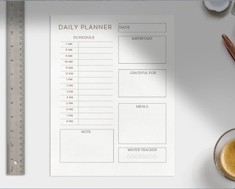 Simple Daily Planner Portrait, Legal, PDF image 2