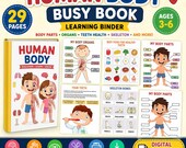 Human Body Busy Book Printable PDF | Kids Anatomy Learning Binder (Digital Download)