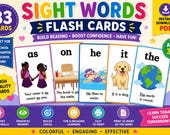 Sight Words Flash Cards Printable | 83 Cards for Preschool, Kindergarten (PDF Download)
