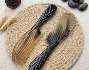 手作りの角製ヘアコーム、天然角製コーム、ヘアコーム、環境に優しいヘアアクセサリー