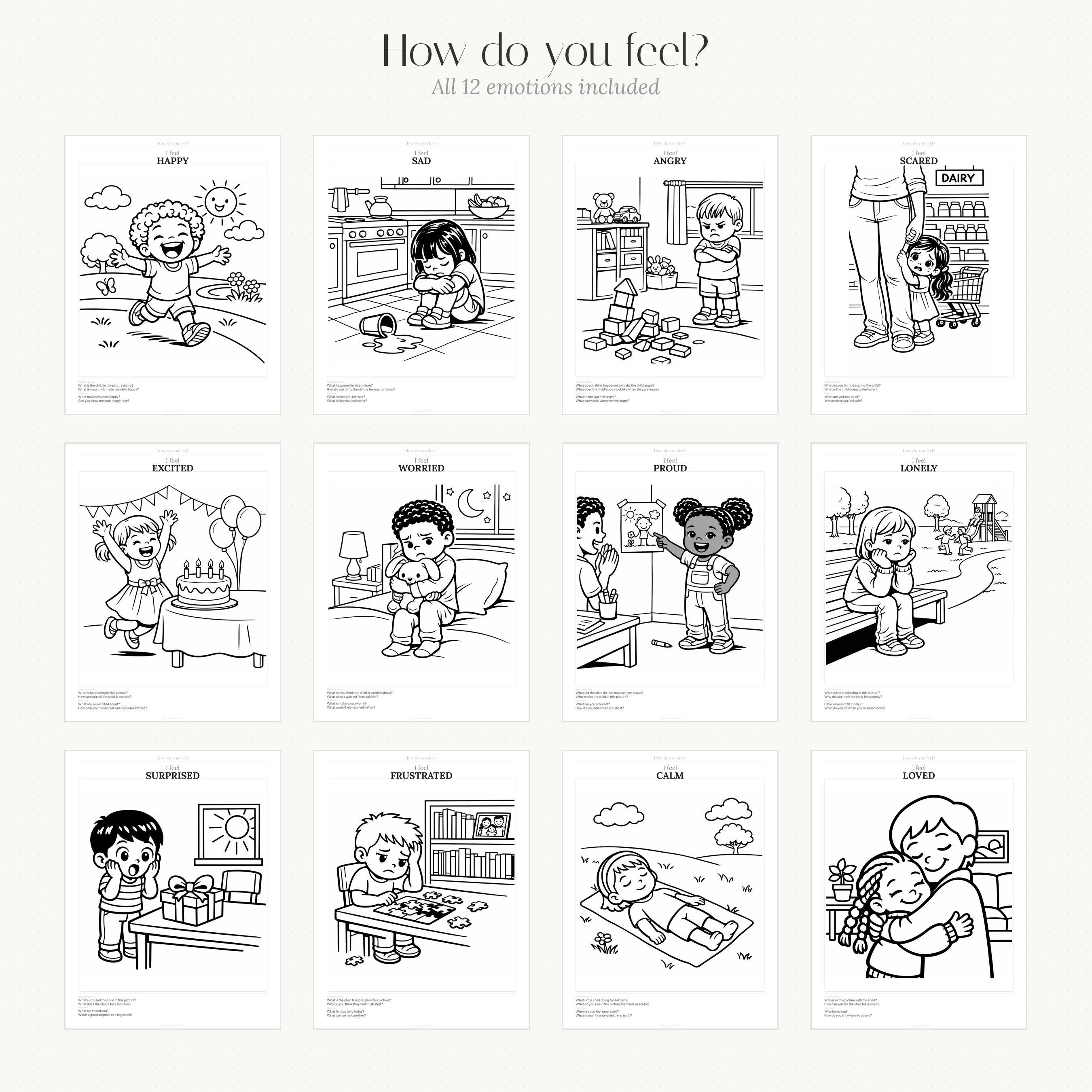 Emotions Coloring Book for Kids | SEL Activity, Feelings Exploration ...