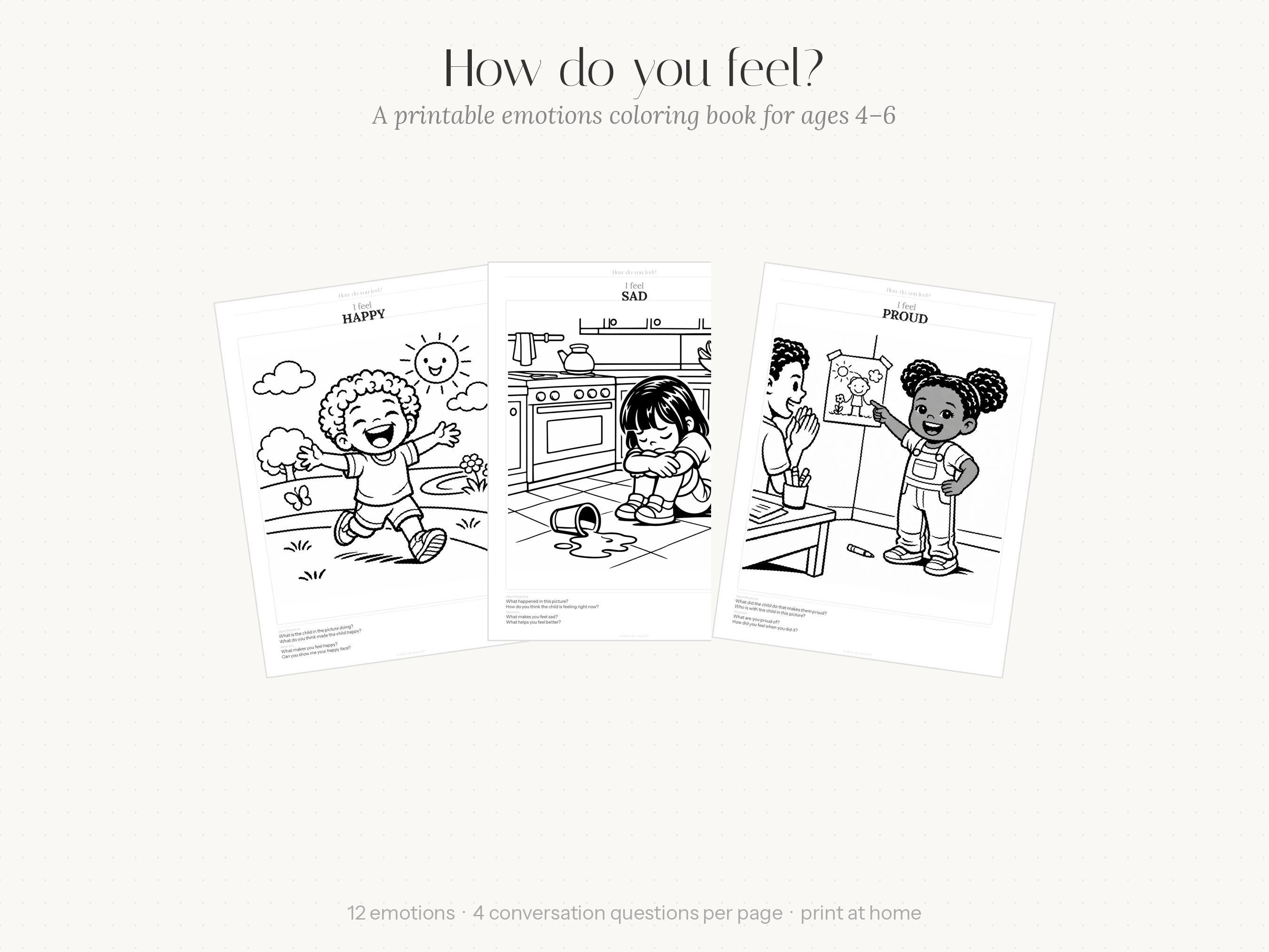 Emotions Coloring Book for Kids | SEL Activity, Feelings Exploration ...