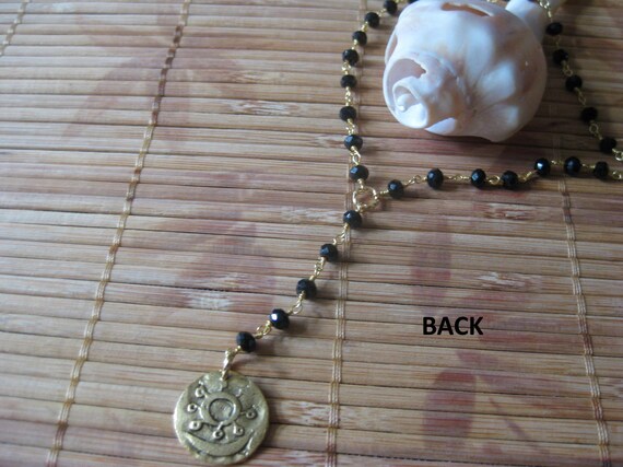 Tibetan Coin Necklace on Gold Wrapped 