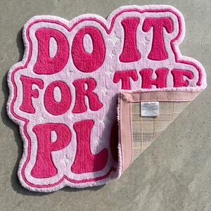 Hand Tufted Pink Rug, Do It For The Plot Carpet, Cute Statement Area Rug, Pink Bedroom Decor, Playful Room Rug, Novelty Carpet