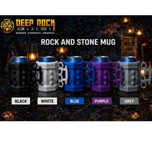 Deep Rock Galactic Mug, Rock and Stone Mug, Gamer Gift, 3D Printed Beer Mug, Gaming Room Decor